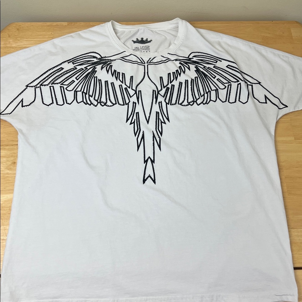 HEADS OR TAILS Rhinestone Studded Graphic Printed T-Shirt, Slim Fit Crewneck Tee - Picture 1 of 7